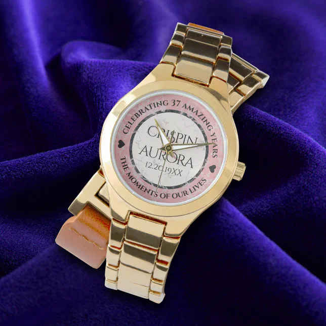 Elegant 37th Alabaster Wedding Anniversary Watch