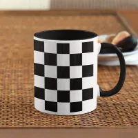 Black and White Checkerboard Pattern Mug