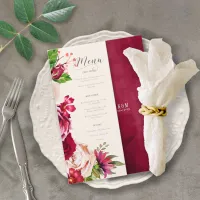 Roses Burgundy/Cream Wedding Menu ID584