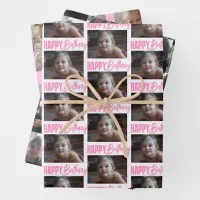 Personalized Photo Birthday Wrapping Paper Sheets