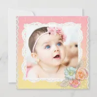 Pretty Floral Baby Birth Announcement