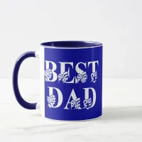 Best Dad with Flags White Text Mug