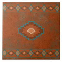 Southwest Canyons Diamond Geometric Border Ceramic Tile