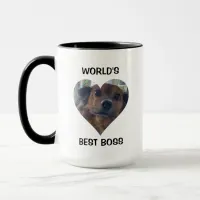 World's Best Boss | Funny Dog Picture and Name Mug