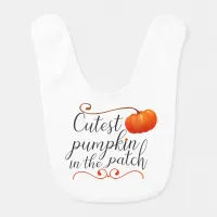 cutest pumpkin in the patch thanksgiving fall bib