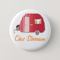 Personalized Retro Art Caravan Owner's Buttons