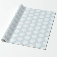 Pale Blue and White Sea Shells Wrapping Paper