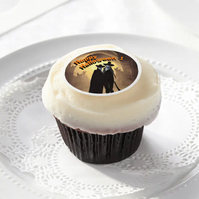 Monstres d’Halloween en ville Edible Frosting Rounds