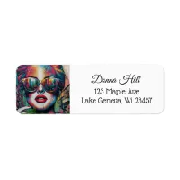  Abstract Woman in Sunglasses Ai Art Label