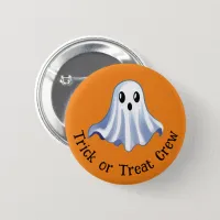 Cute Ghost Trick or Treat Crew Button