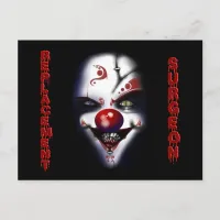 Replacement Surgeon - Evil Clown Postcard