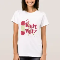 Knit Wit Funny Knitter Hobby Cartoon Design T-Shirt