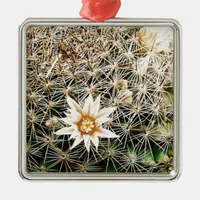 Flowers on a Cactus Metal Ornament