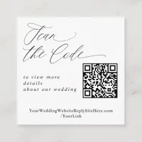 Modern Elegant QR Code Wedding Website Enclosure Card