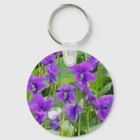 Wisconsin Wood Violets Keychain