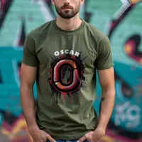 Customizable Urban Spray Paint Monogram "O" T-Shirt