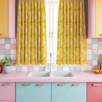 Kitsch Bananas On Yellow Kitchen Curtains