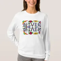 Olivia, Girl's Name Whimsical Folk Art T-Shirt