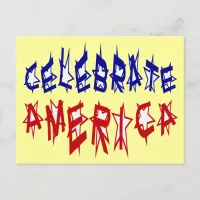 Celebrate America Flag Font #2 Postcard