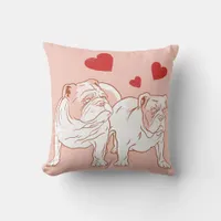 Bulldog Love Throw Pillow