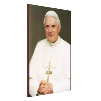 Pope Benedict XVI Sitting with Hands Folded Canvas