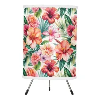 Tropical Flowers in Bloom Tripod Lamp