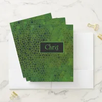 Personalized Green Dinosaur Hide Pocket Folder