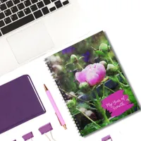 Watercolor Pink Peony Flower Gardener's Journal