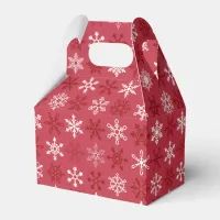 Snowflakes Festive Red White Christmas Pattern Favor Boxes