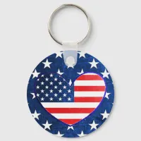 US American Flag Patriotism Postage Key chain