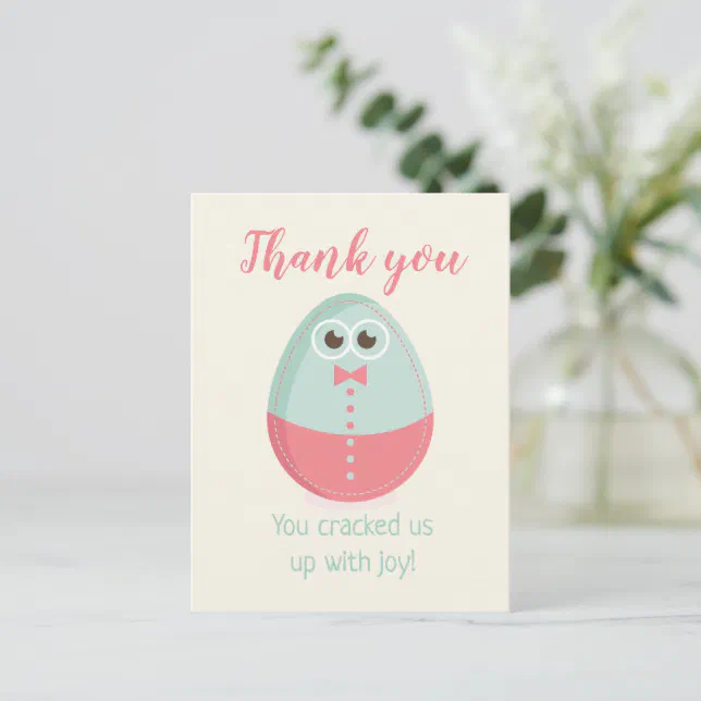 Cute Egg Baby Shower Thank You Card