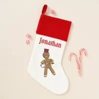 Dancing Cartoon Gingerbread Man Christmas Stocking