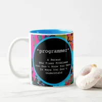 Programmer Coder Colorful Splatter Abstract Art Two-Tone Coffee Mug