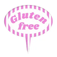 Gluten Free Pink White Candy Striped Cake Topper