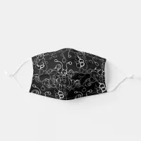 Monochrome Modern Artistic Moving Shapes Pattern Adult Cloth Face Mask