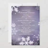 Purple and Silver Winter Rehearsal Dinner invite