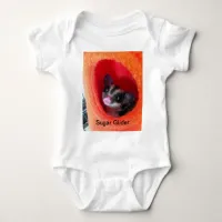 Sugar Glider in Orange Hanging Bed Baby Bodysuit