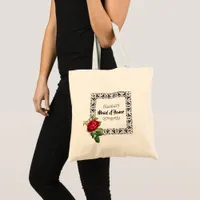 Burgundy Rose Maid of Honor Honor Gift Tote Bag