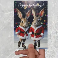 Cute Christmas Bunnies Rabbit lover bunny  Card