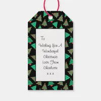 Christmas Tree Pattern | Custom Black  Gift Tags