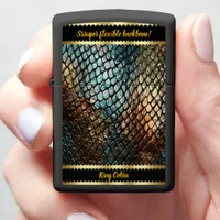 Stunning texture of snake skin zippo lighter