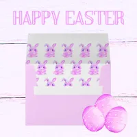 Cute Easter Bunnies Preschool Girl Pink Card Envelope