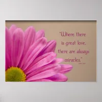 Pink Gerber Daisy Miracles Poster