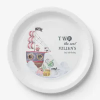 Two The Sea Pirate Ship Mermaid 2nd Birthday Party Paper Plates