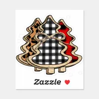 Buffalo Plaid Christmas Trees Sticker