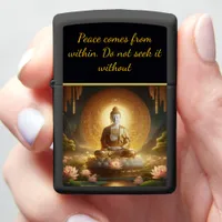 Buddha with lotus flowers. zippo lighter