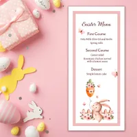 Watercolor Easter Cute Bunny with Balloon Menu