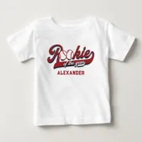 Big One Baseball Rookie Of The Year First Birthday Baby T-Shirt