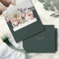 Floral Drama Wedding Dark Green ID1022 Envelope