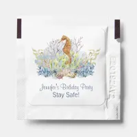 Watercolor Seahorse Ocean Birthday Party Favor Hand Sanitizer Packet